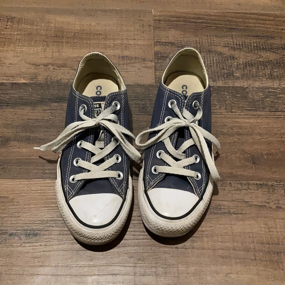 Navy Blue Low Top Converse